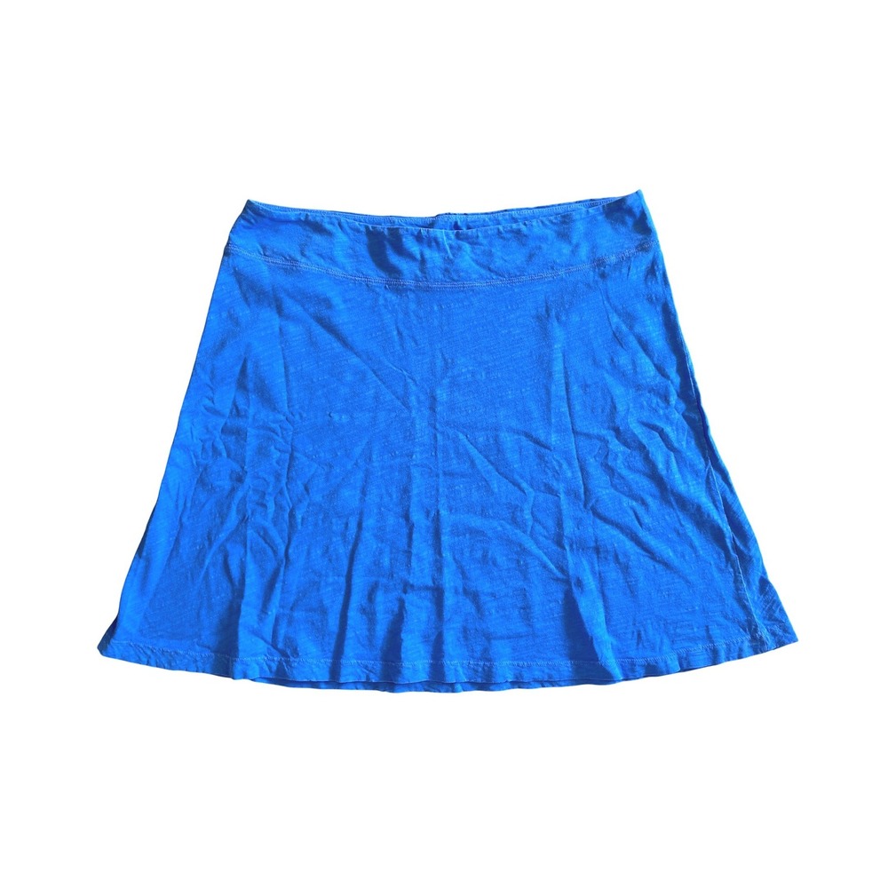 Fresh Produce Marina Slub Purple Cotton Jersey Mini Skirt XL Made in USA #22039
